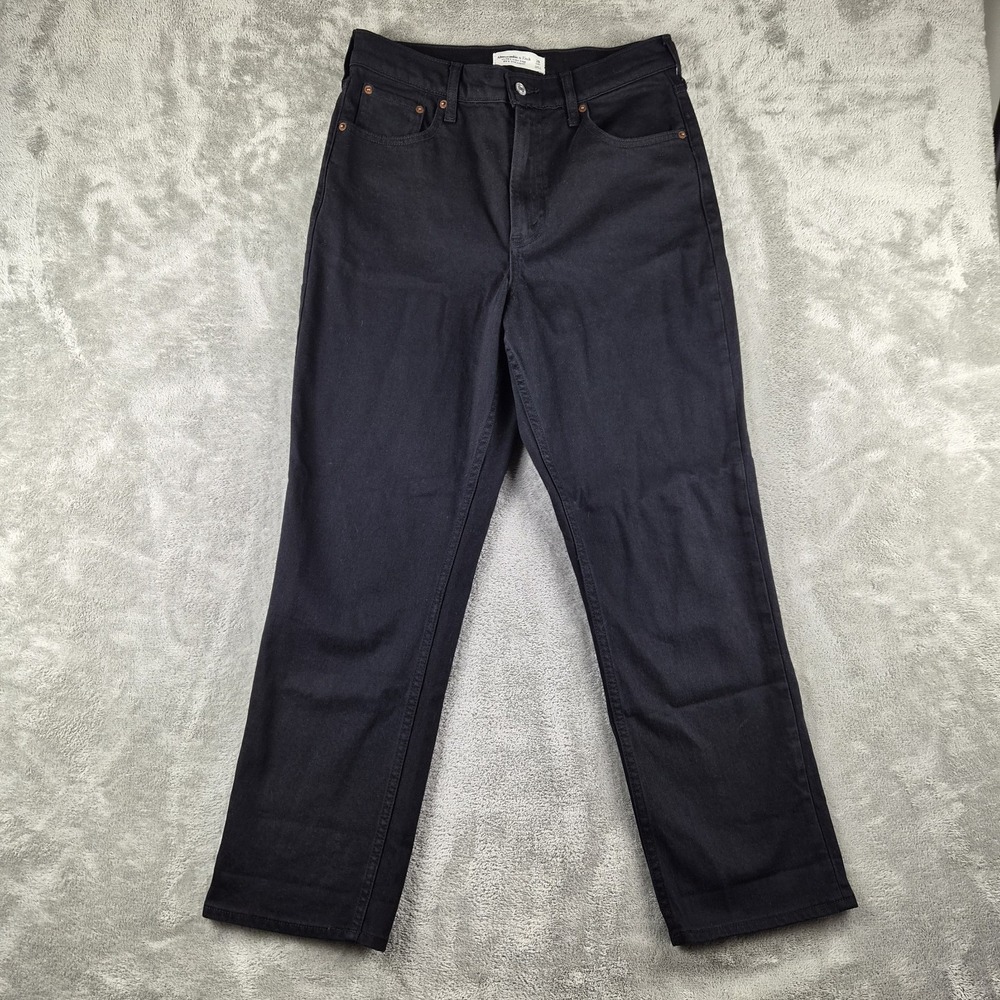 Abercrombie & Fitch Jeans Womens 29x28 Short Black Ultra High Rise 90s Straight